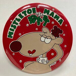 Rhonda Reindeer Giant Button 80s Christmas Collectible Hallmark Mistletoe